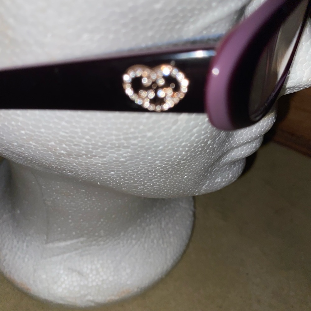 GUCCI X Vintage 2000’s Burgundy Violet Cat Eye Glasses hart GG logo prescription